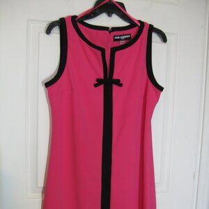 KARL LAGERFELD PARIS Sleeveless Pink Black Sheath Dress sz 8